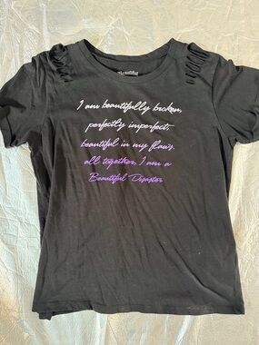 Beautiful Disaster Beautifully Broken- Women’s Cuffed slashed Short Sleeve XXL